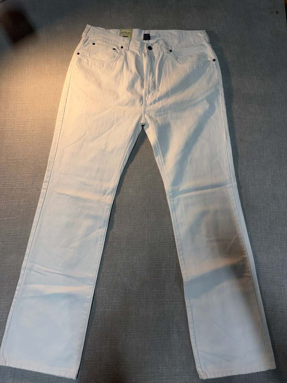 Polo Ralph Lauren Authentic Dungarees Jeans W38 L36 White Denim Pants